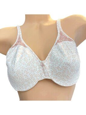 Bali Womens Underwire Bra Size 36C Pink Floral Lace Adjustable Straps